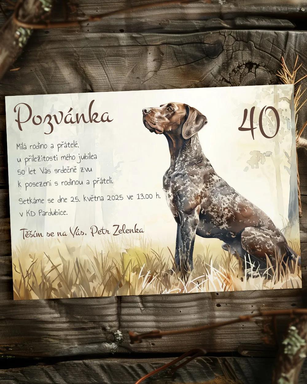 Pozvánka na narozeniny Lovecký pes 05