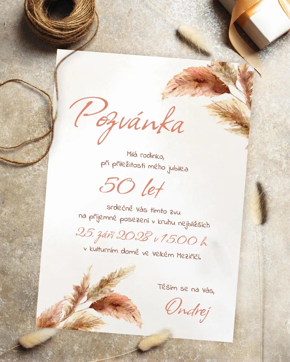 Pozvánka na narozeniny Bohem 02