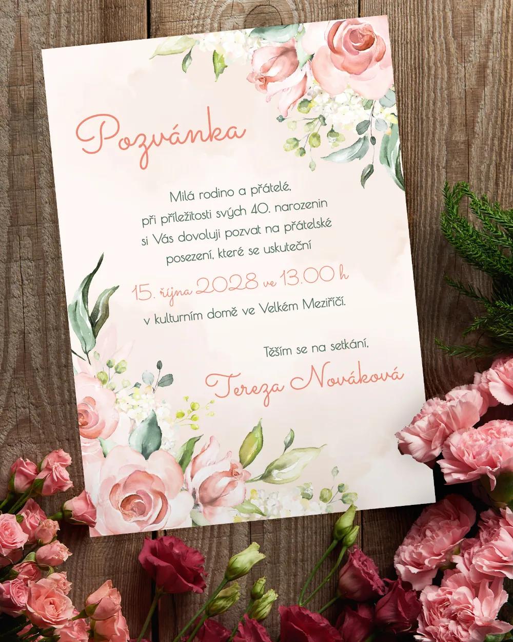 Pozvánka na narozeniny Šípové růže 08