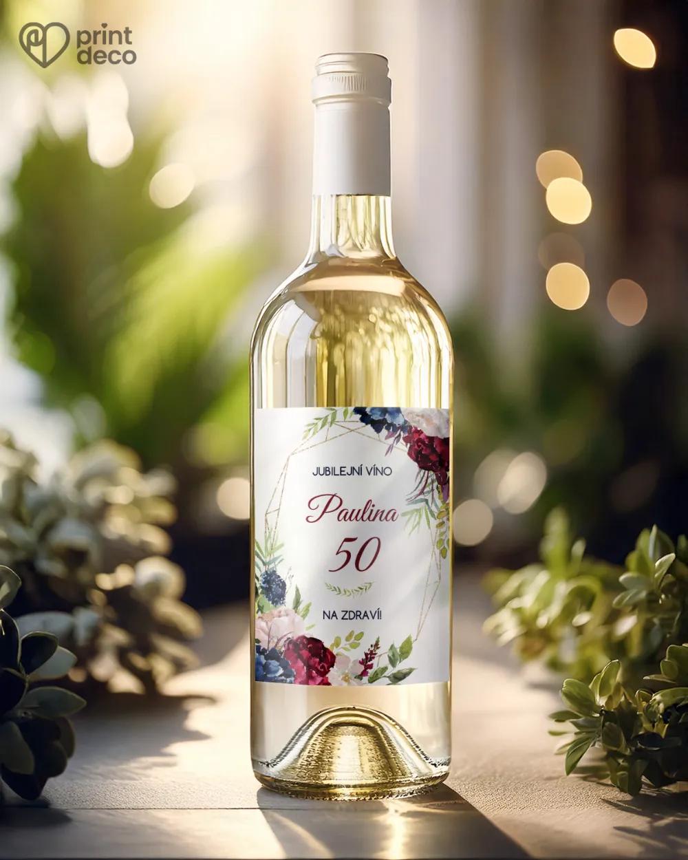 Etikety na láhve Burgundy růže 1/2