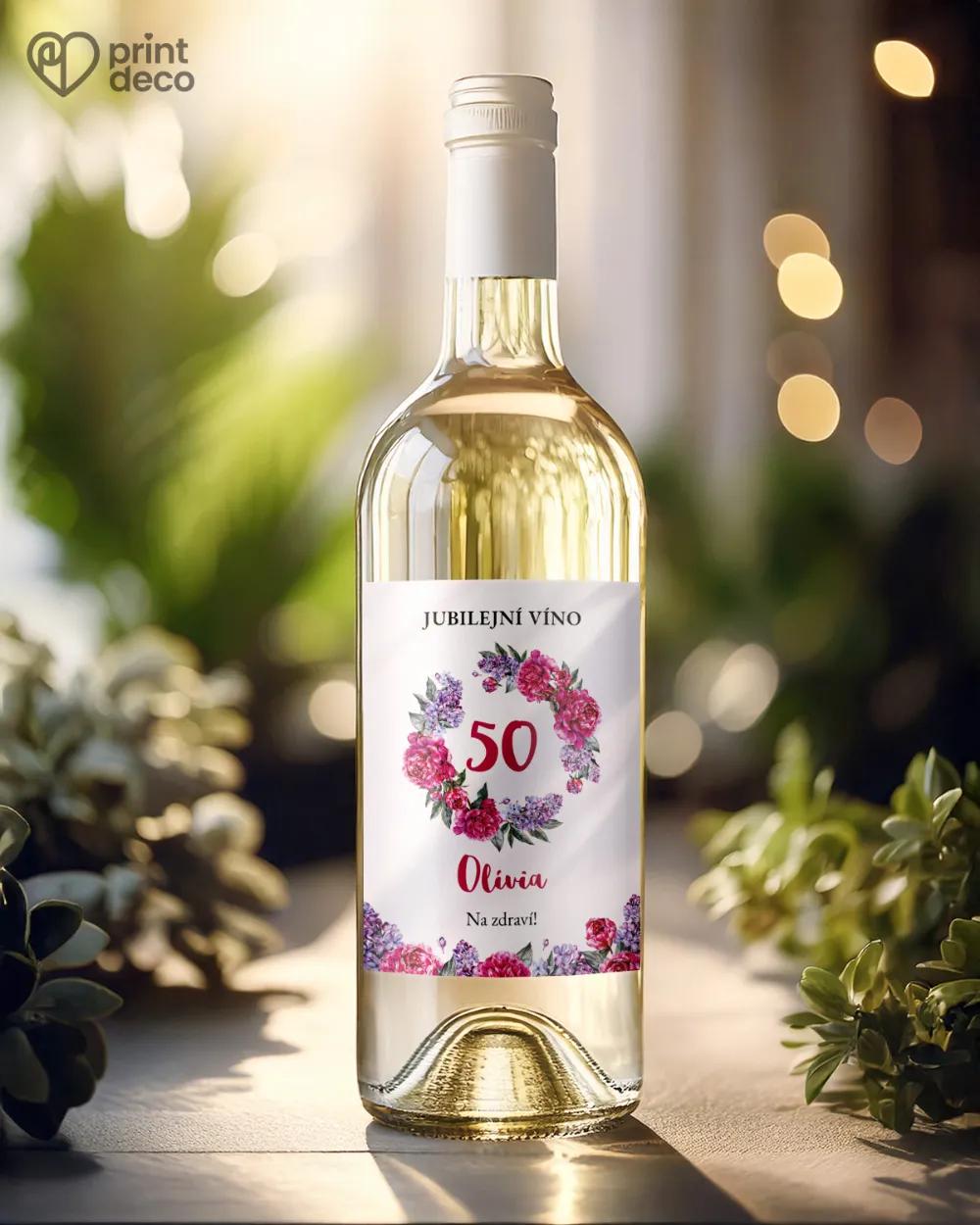 Etikety na láhve Pivoňky s šeříkem 1/2