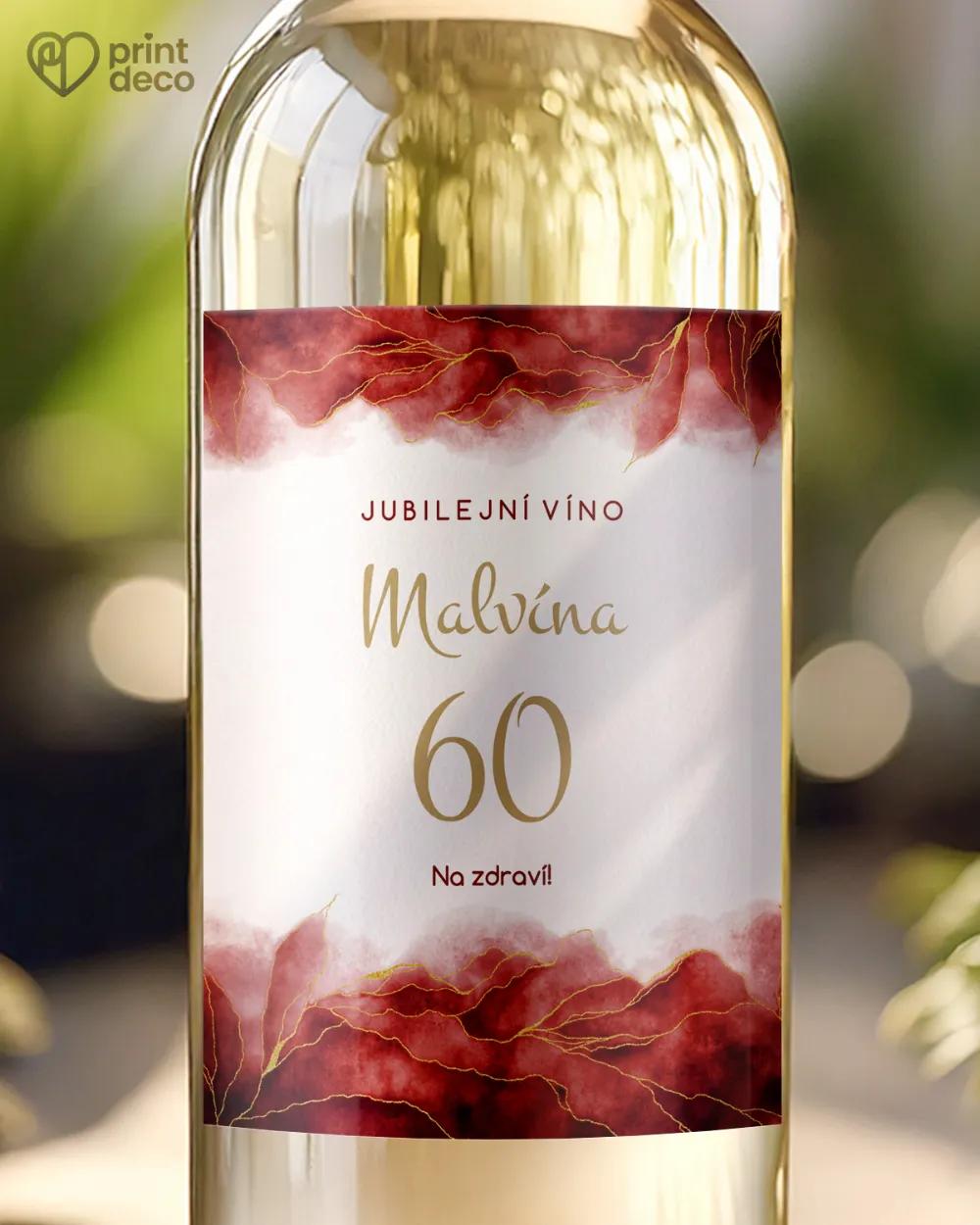 Etikety na láhve Abstrakt III. bordó