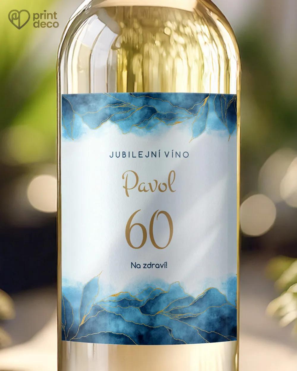 Etikety na láhve Abstrakt III. modrá