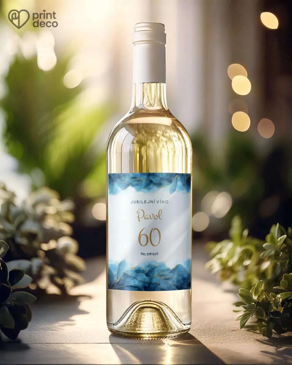 Etikety na láhve Abstrakt III. modrá 1/2