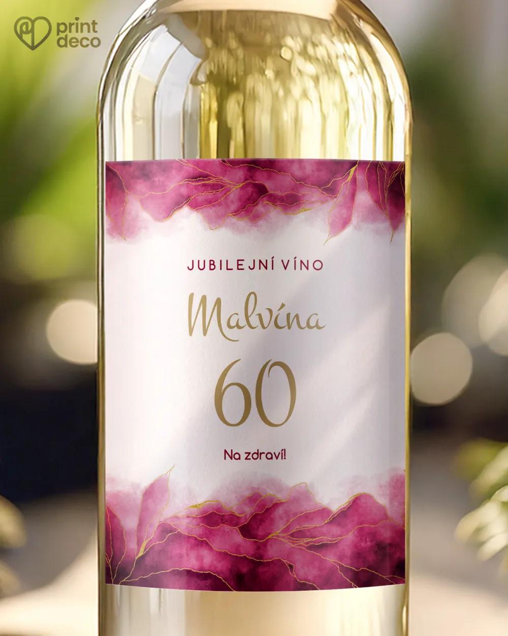 Etikety na láhve Abstrakt III. růžová