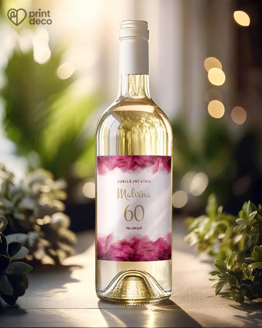 Etikety na láhve Abstrakt III. růžová 1/2