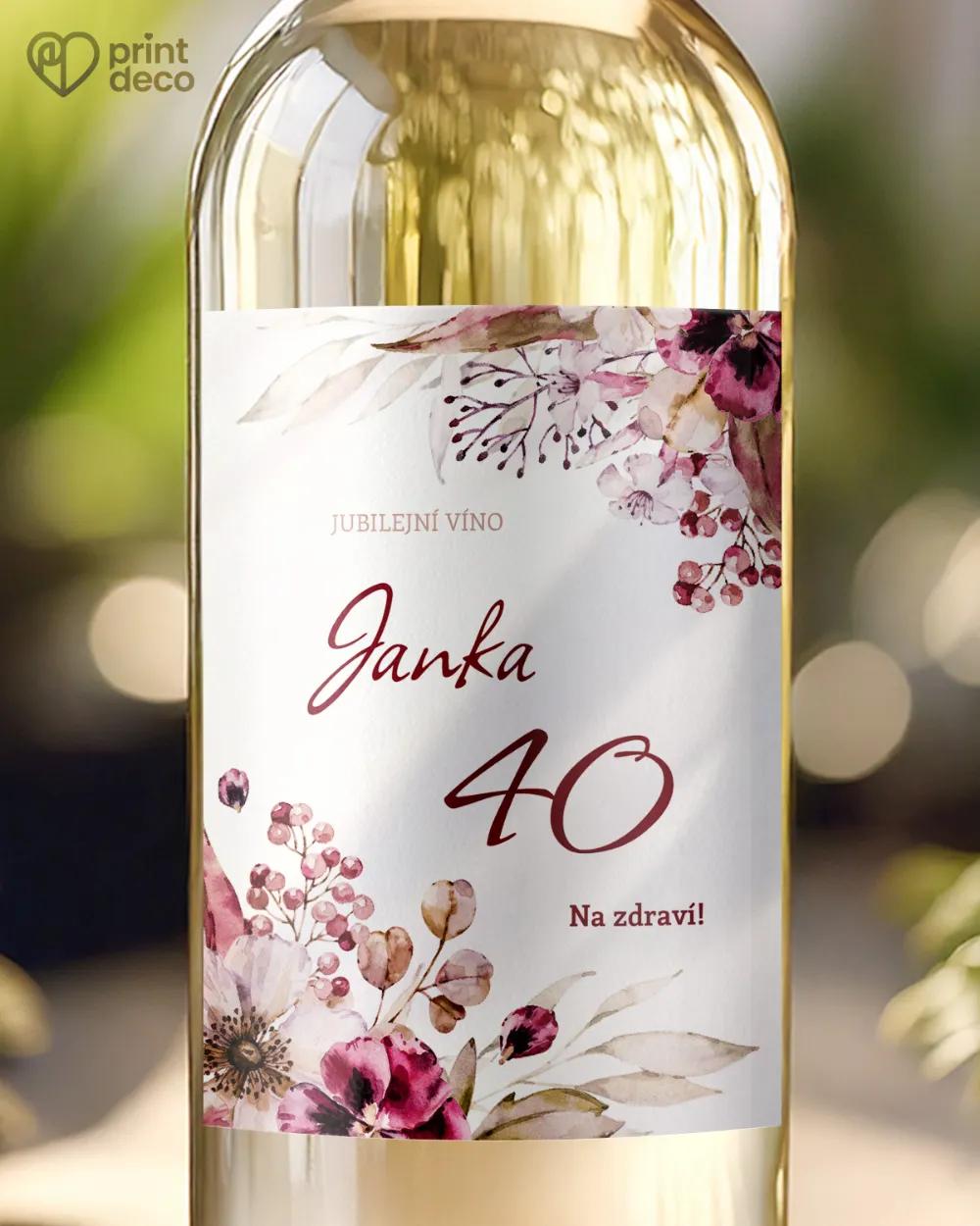 Etikety na láhve Kytice květin