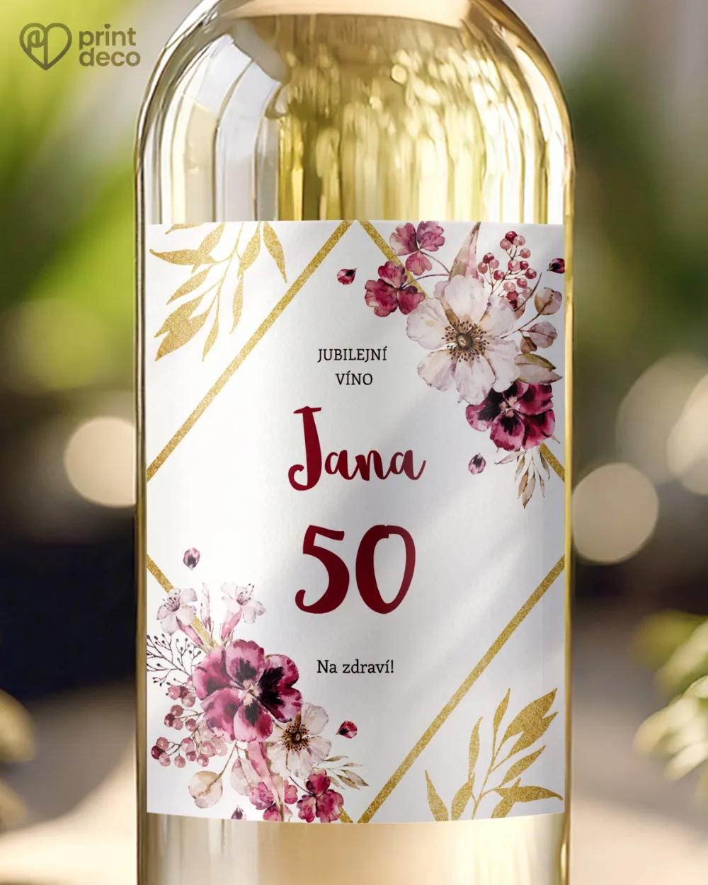 Etikety na láhve Rozkvetlé květiny II.