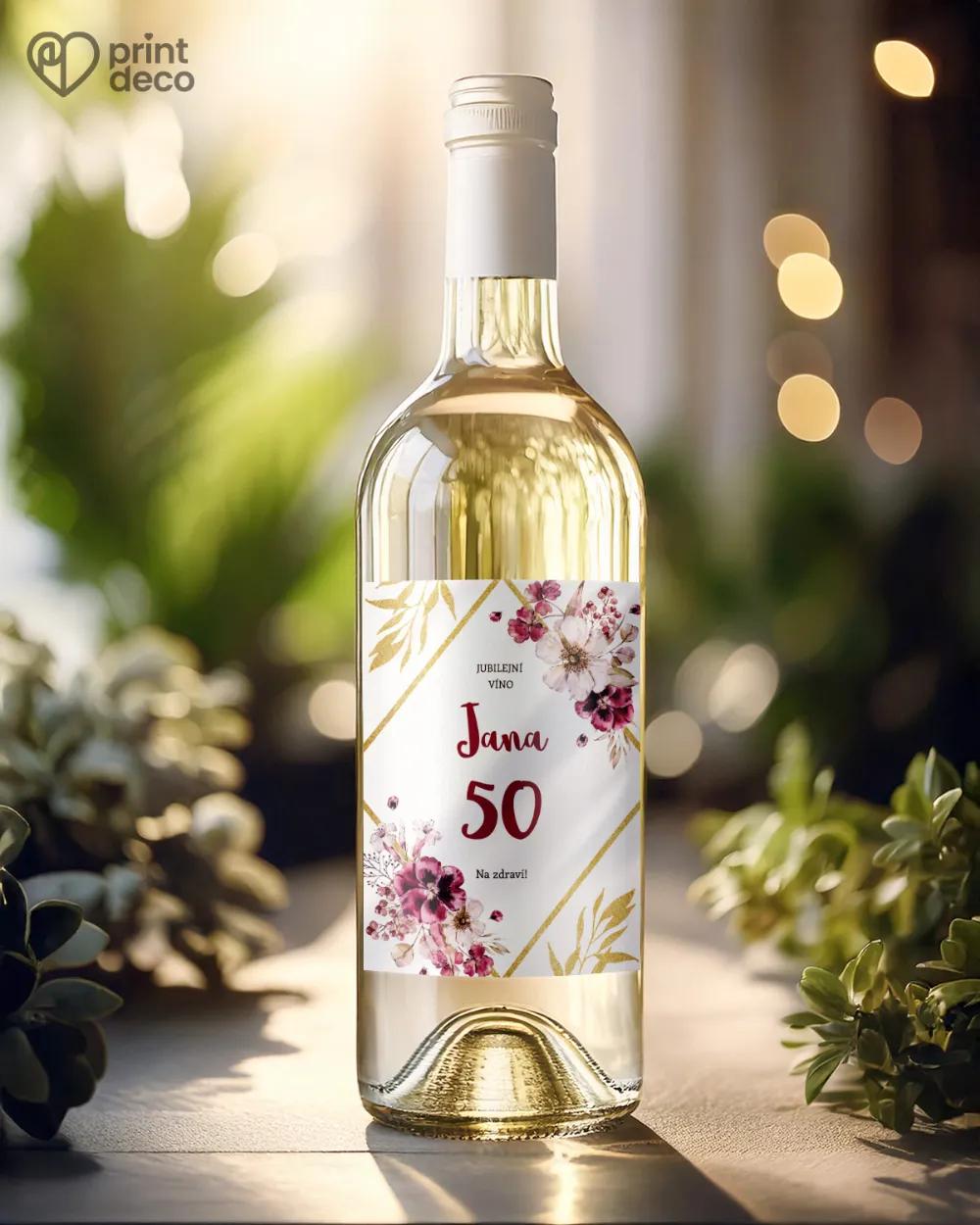 Etikety na láhve Rozkvetlé květiny II. 1/2