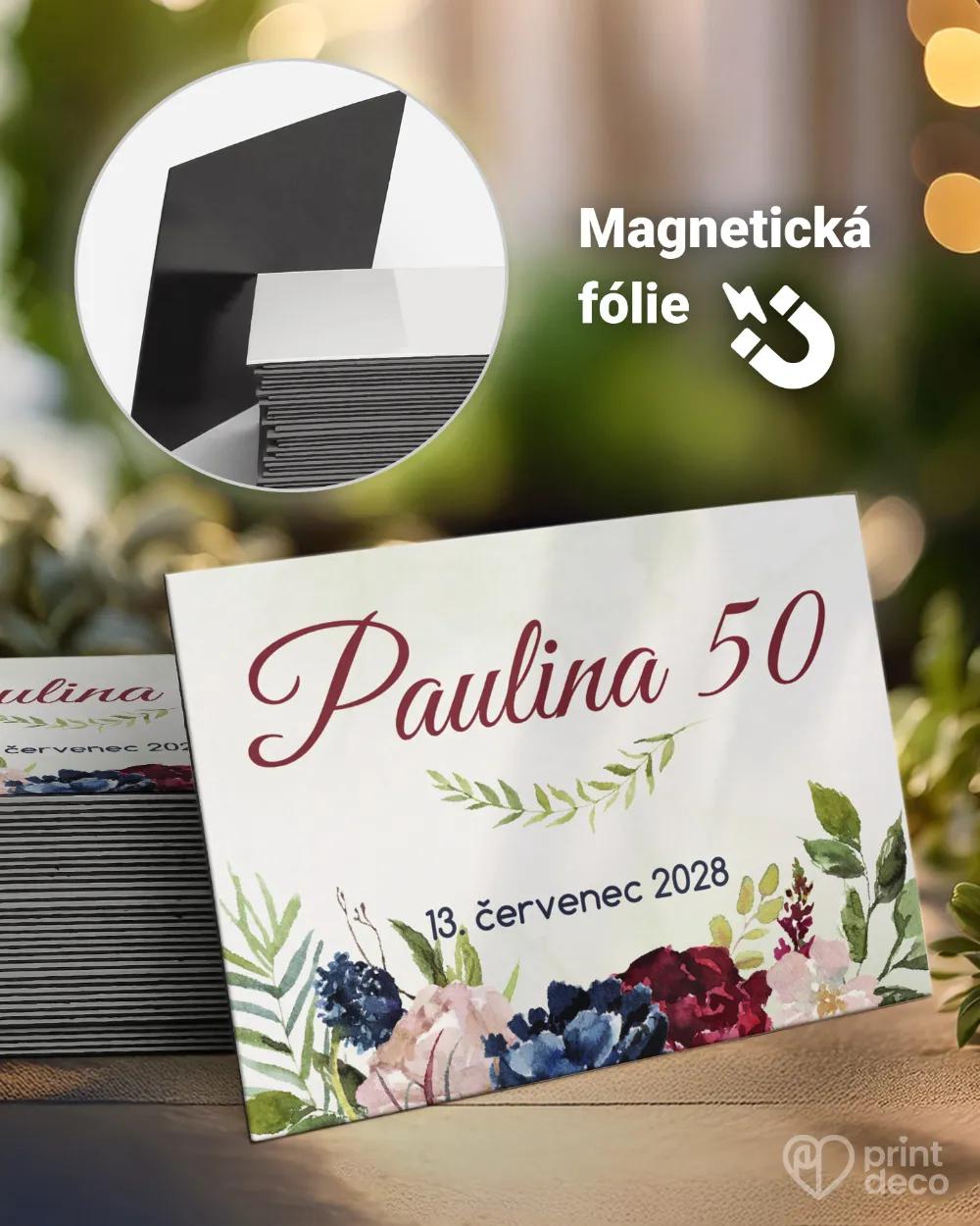 Památeční magnetky z oslavy Burgundy růže