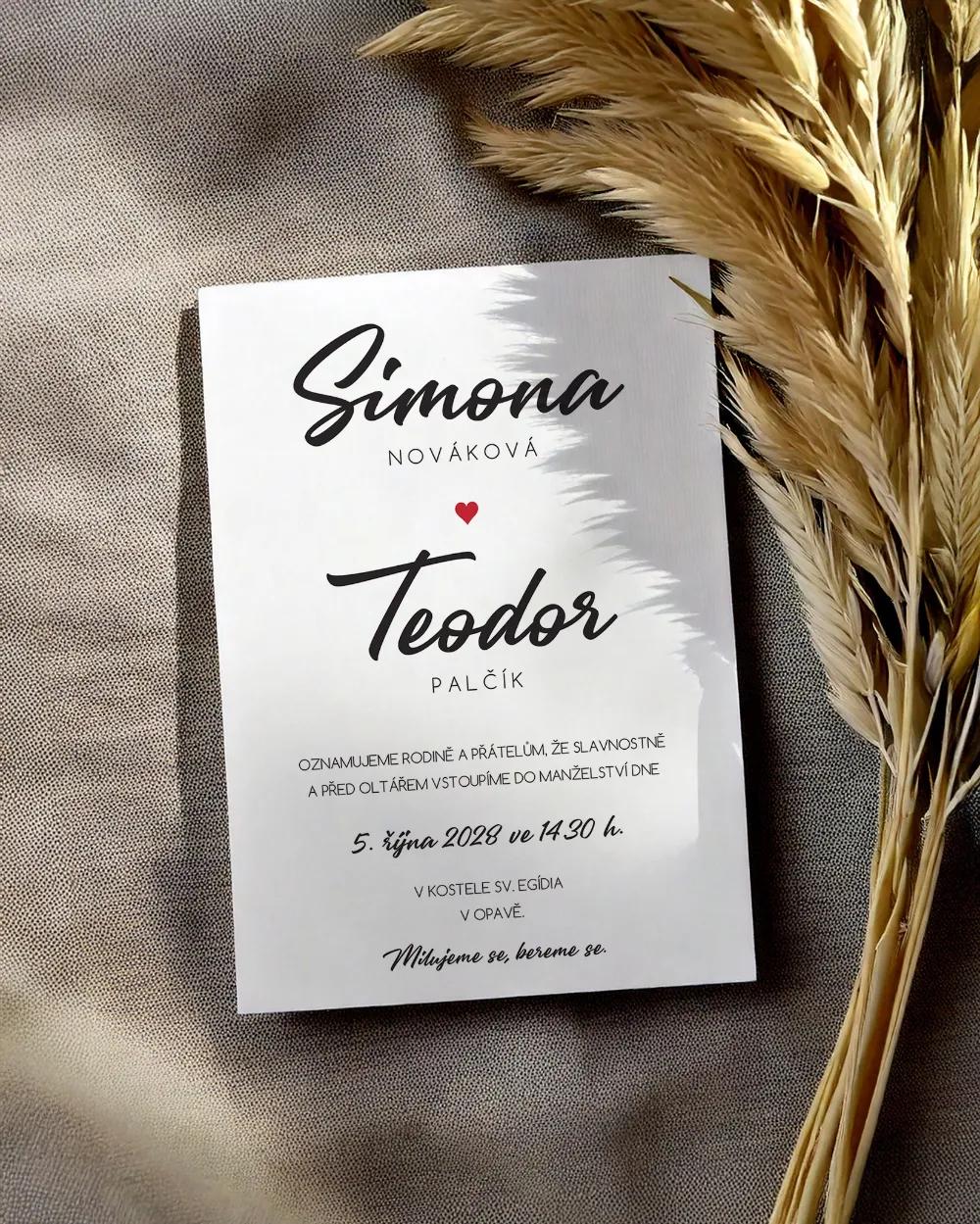 Svatební oznámení - Jedno srdce 1/2