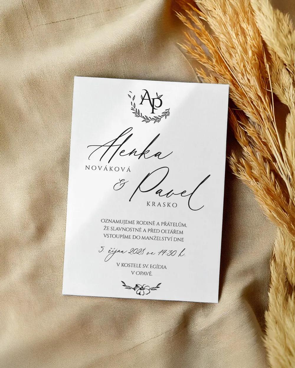 Svatební oznámení - Jednoduchá láska II 1/2