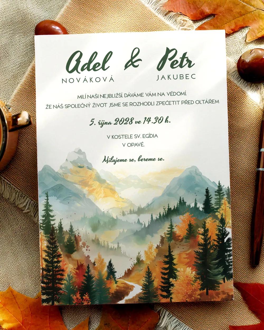 Svatební oznámení - Podzimní romance