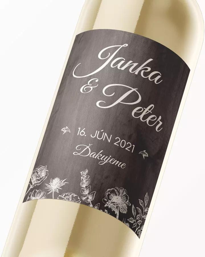 Svatební etikety se světlým motivem polní květiny 2/3