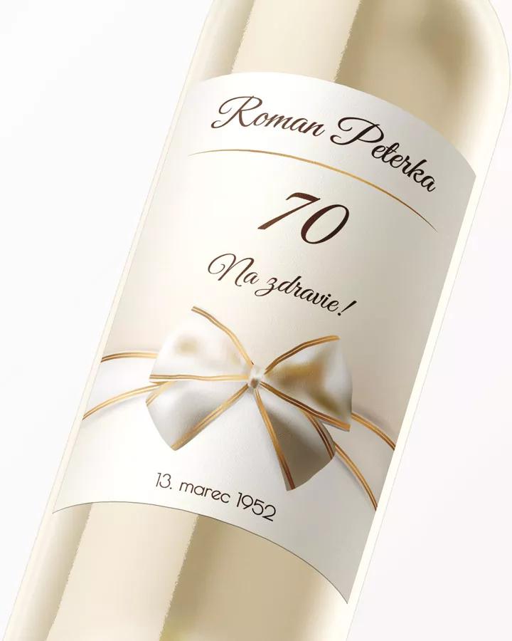 Etikety na láhve Luxusní motiv se zlatou mašlí 2/3