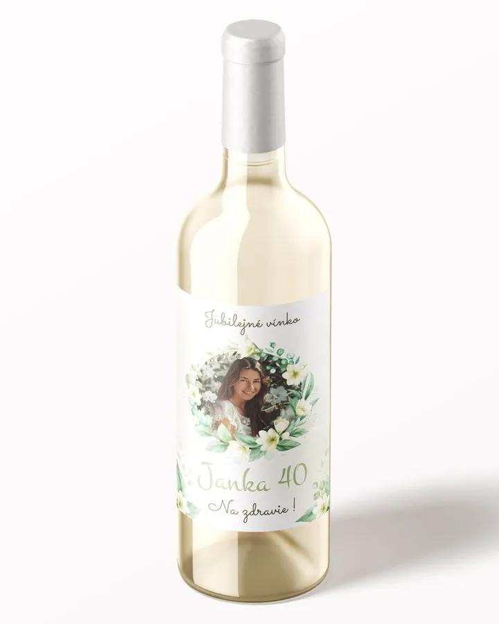 Etikety na láhve Bílé kvítky s fotografií 1/3