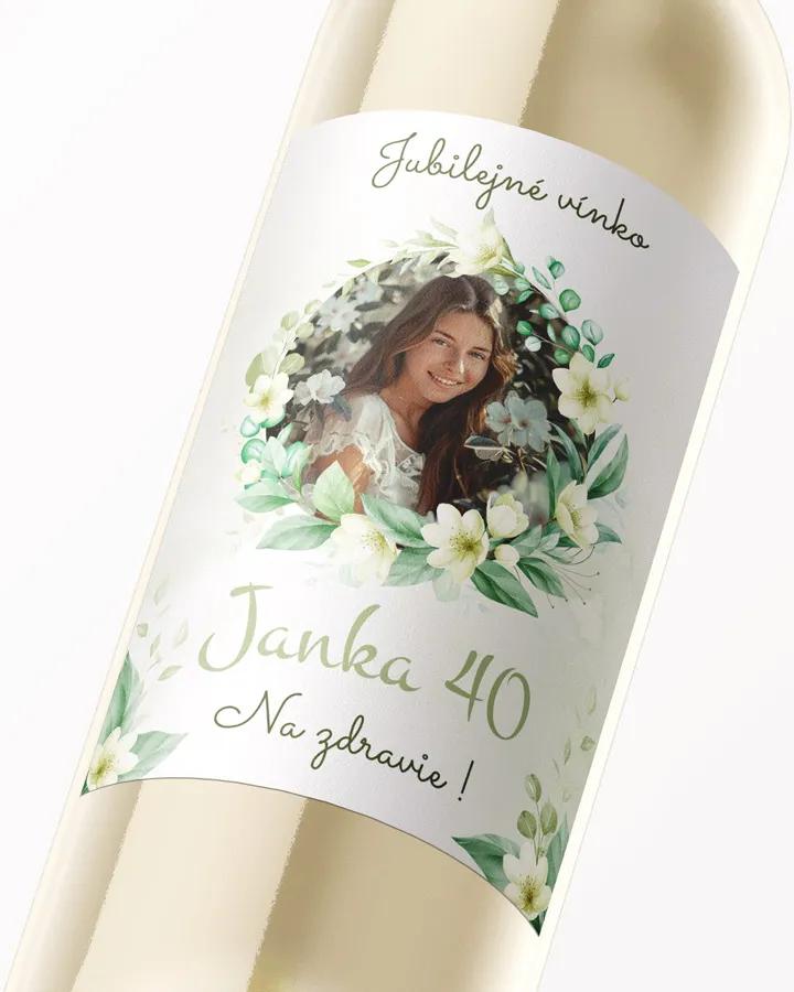 Etikety na láhve Bílé kvítky s fotografií 2/3