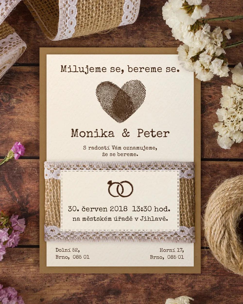 Svatební oznámení ve vintage stylu - Vintage I.