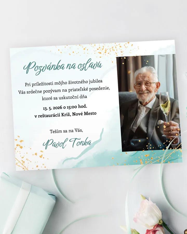 Pozvánka na narozeniny s fotkou Abstrakt 02