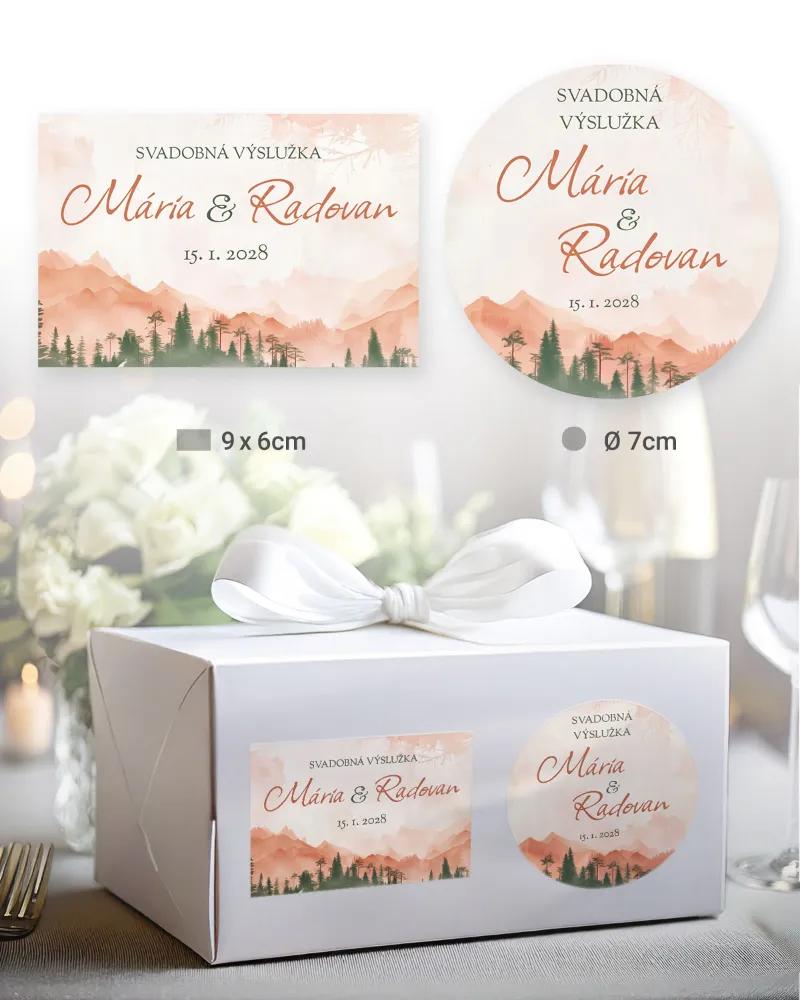 Nálepky na výslužky Pohorie lásky﻿