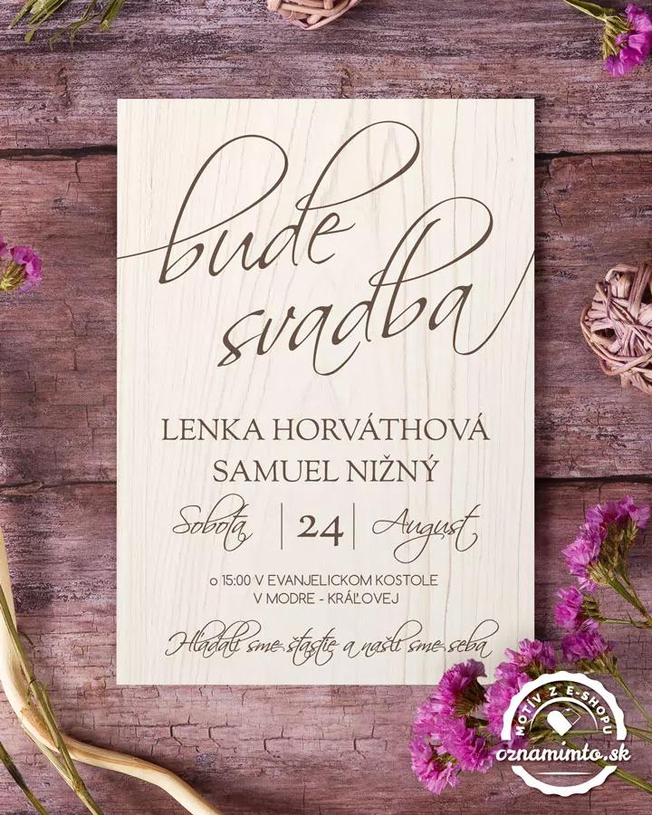 Svadobné oznámenia s motívom Drevo (svetlé)