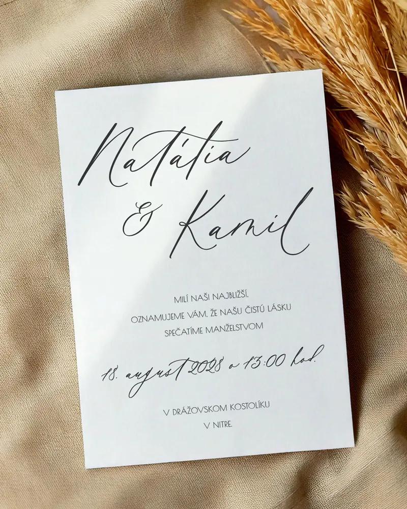 Svadobné oznámenia - Jemná elegancia