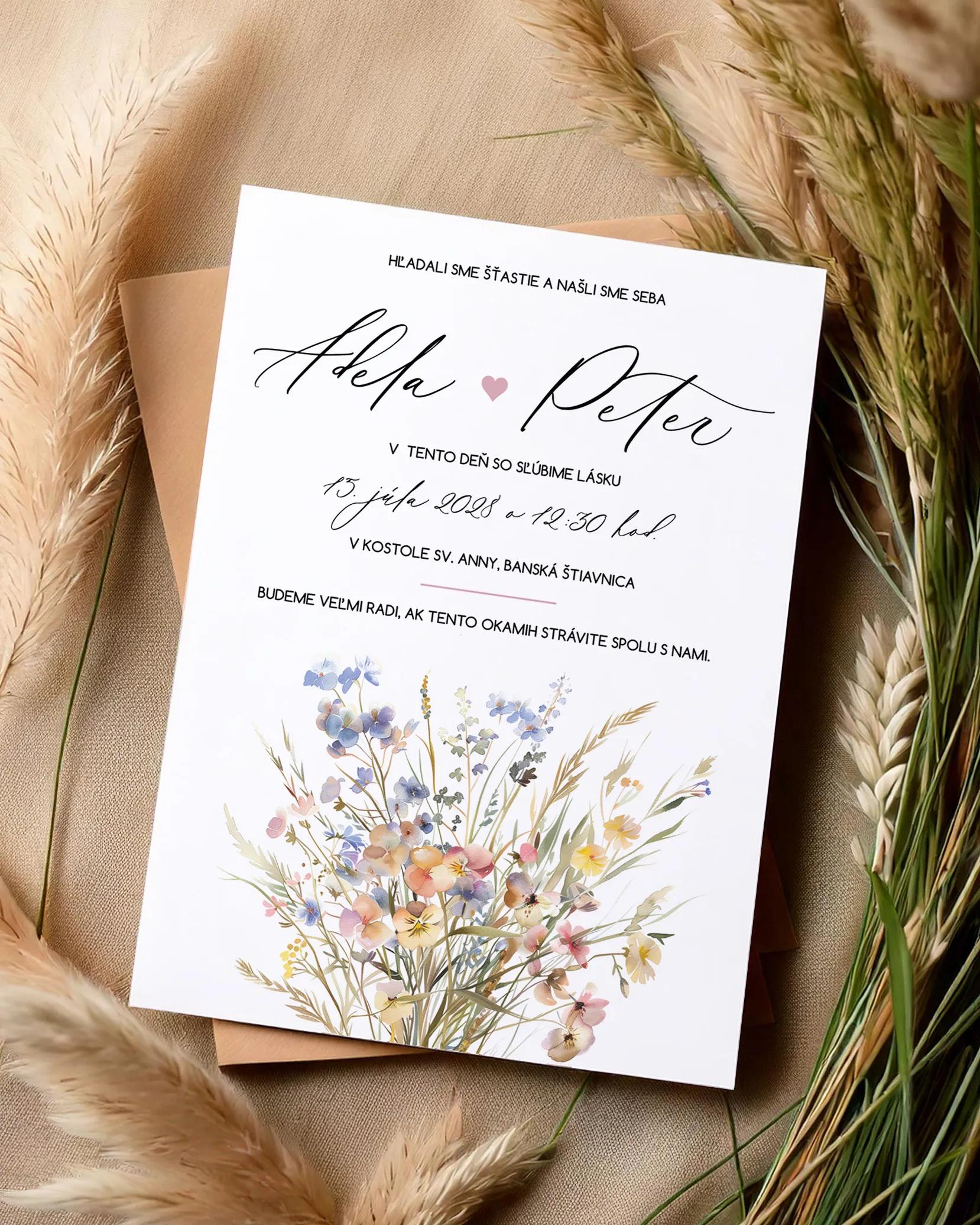 Svadobné oznámenia - Lúčna láska