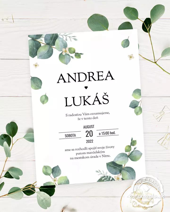Svadobné oznámenia - Greenery 04
