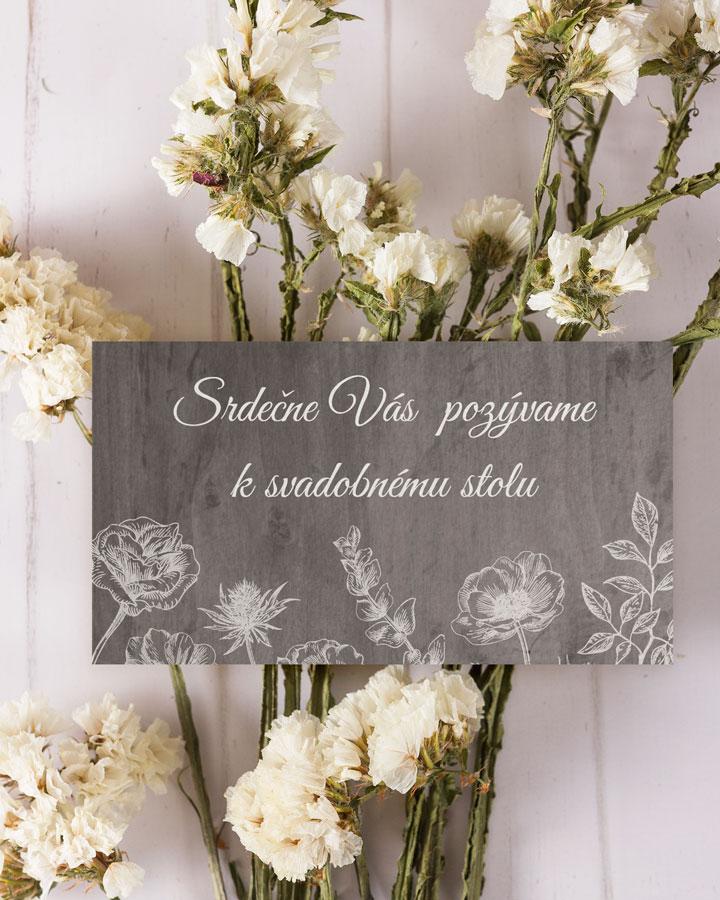 Svadobná pozvánka - Poľné kvety 01 (tmavé)