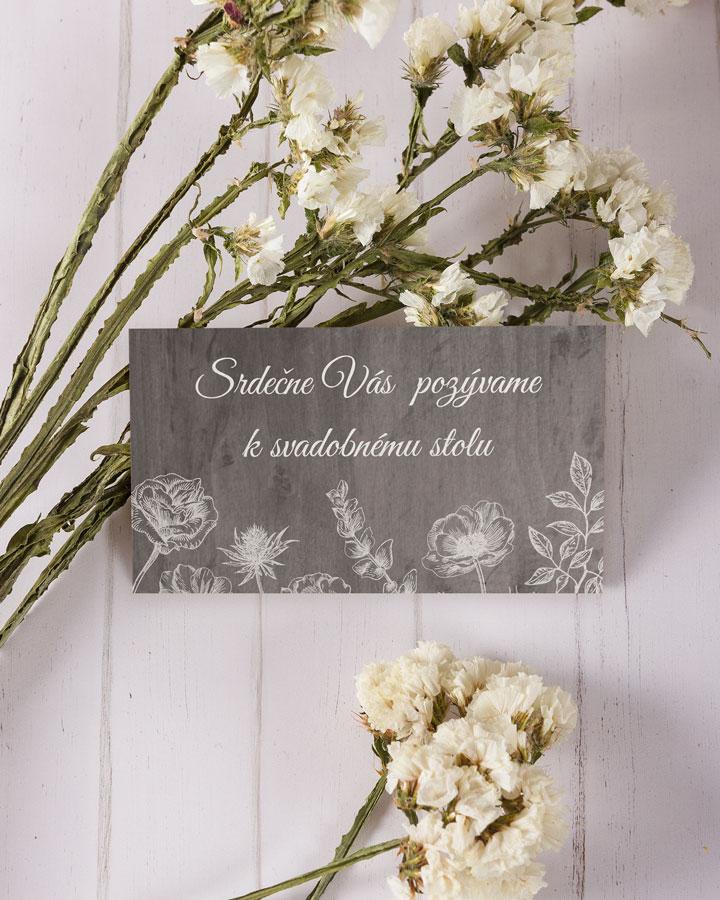 Svadobná pozvánka - Poľné kvety 01 (tmavé) 1/2