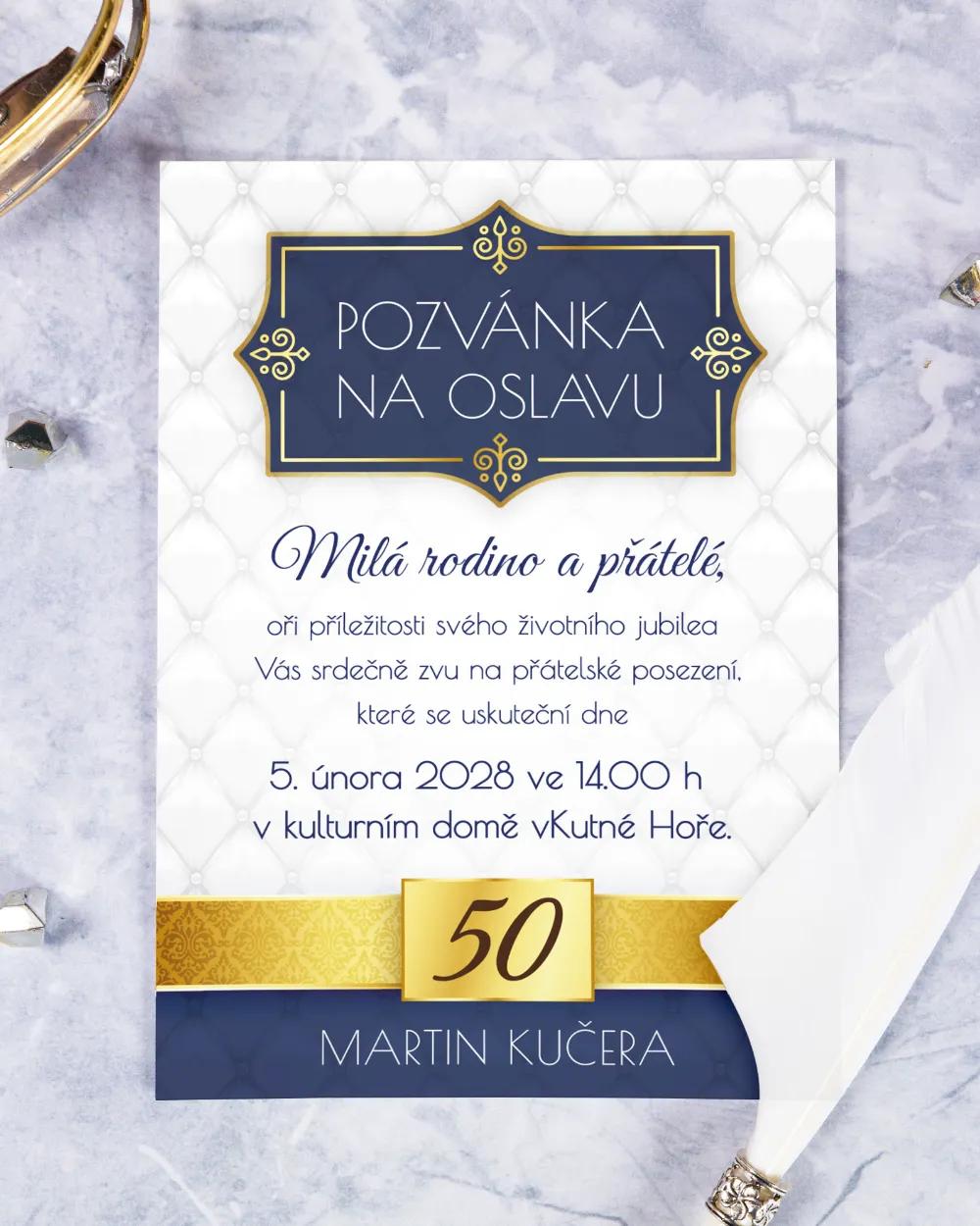 Pozvánka na narozeniny s královským motivem