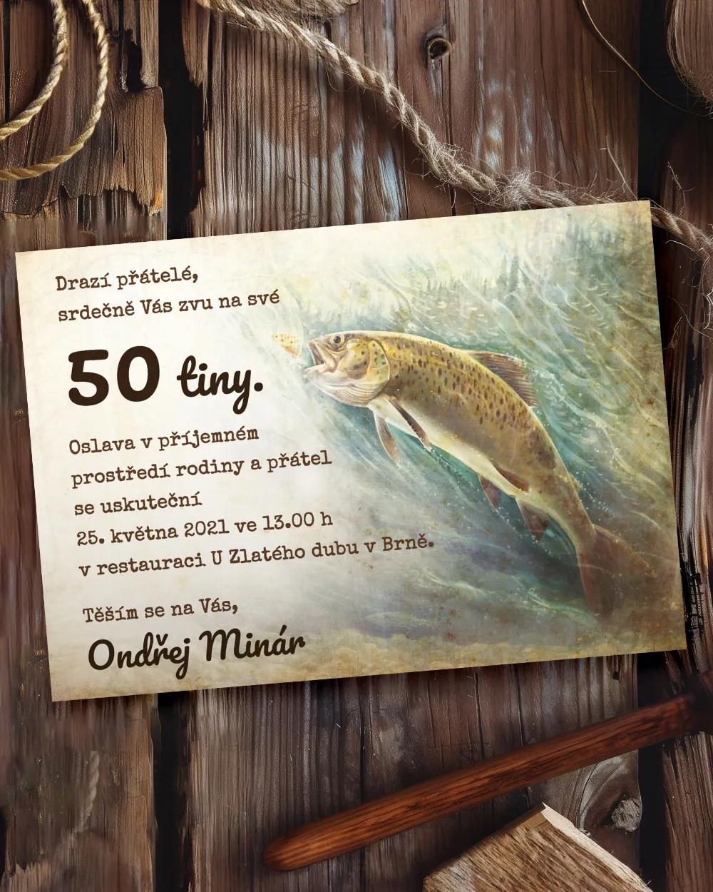 Pozvánka na narozeniny - Rybář