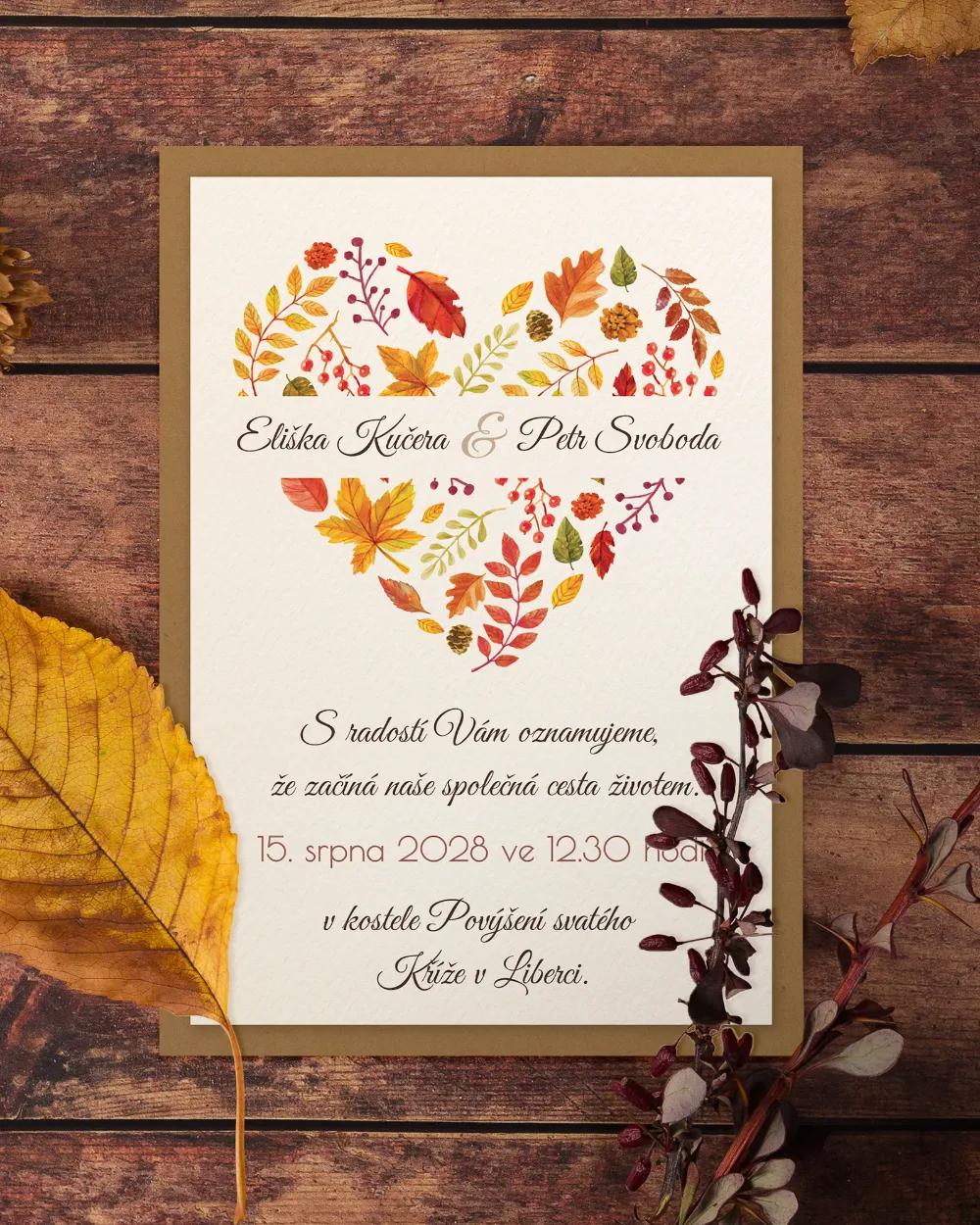 Pestrobarevné svatební oznámení Podzim I.