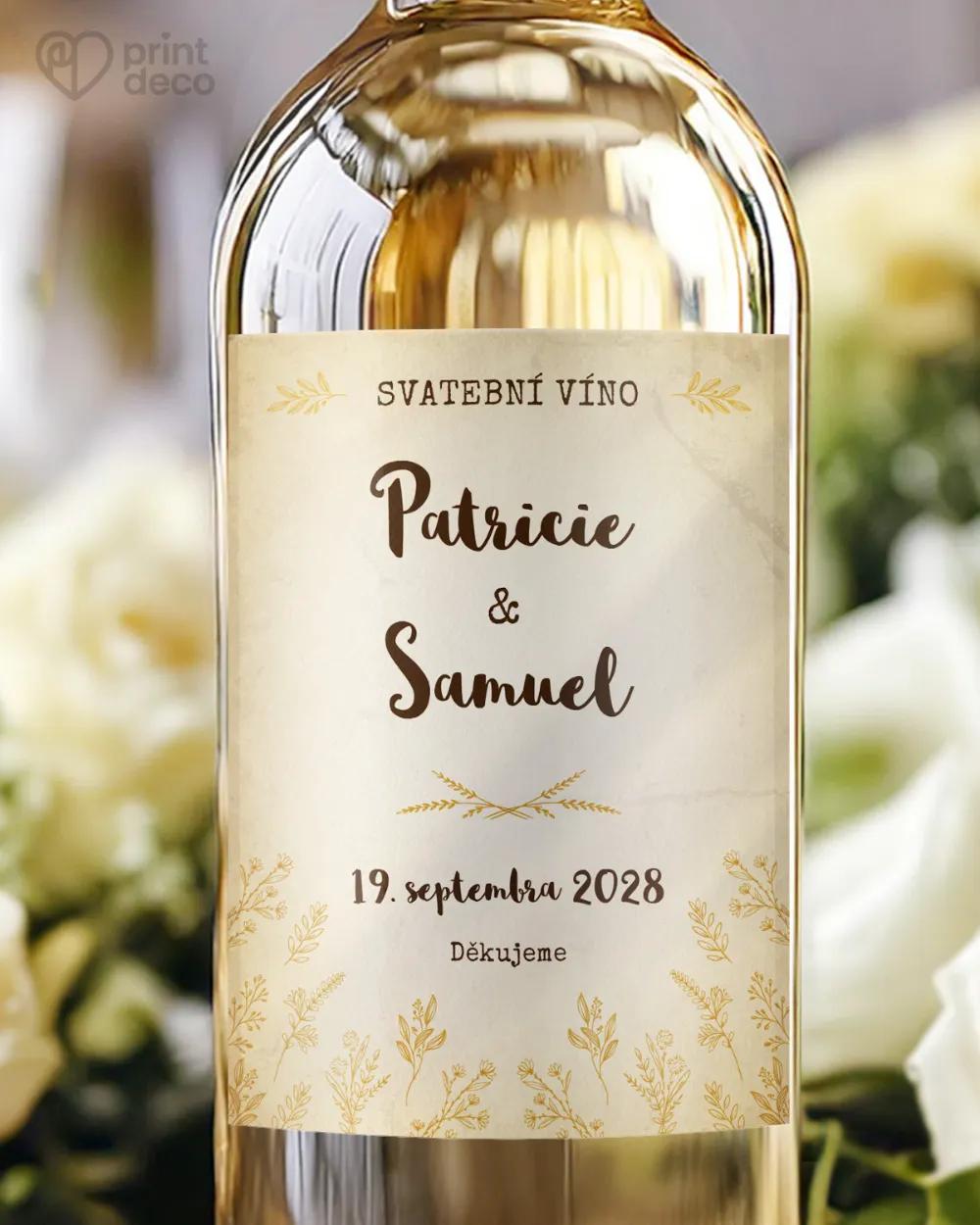 Svatební etikety Vintage polní květiny