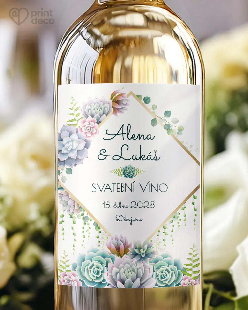 Svatební etikety Sukulenty