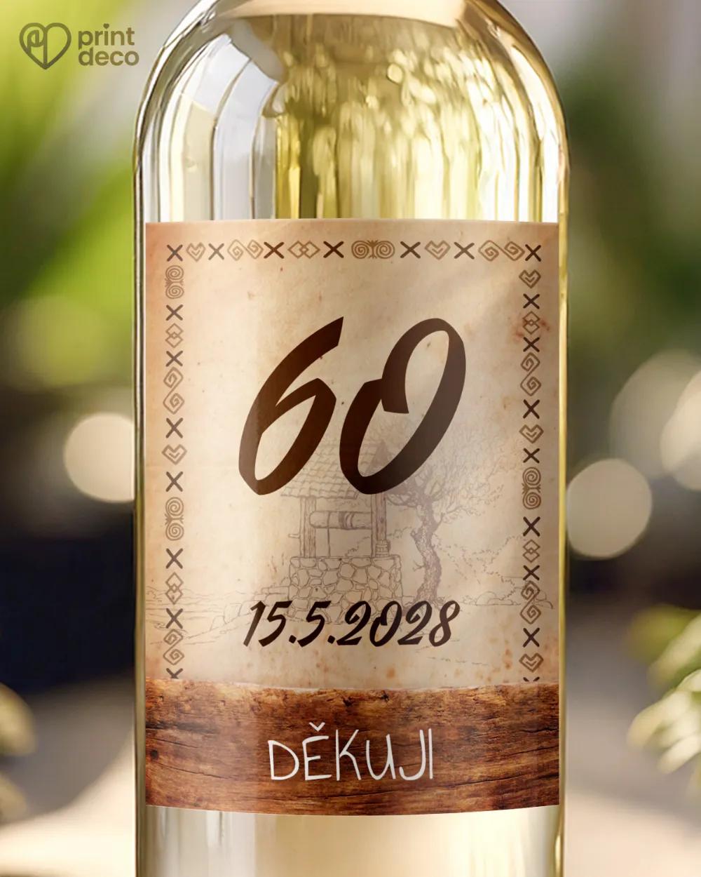 Etikety na láhve s lidovým motivem