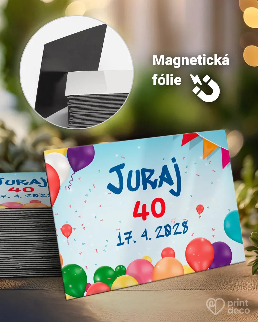 Památeční magnetky z oslavy Párty balóny