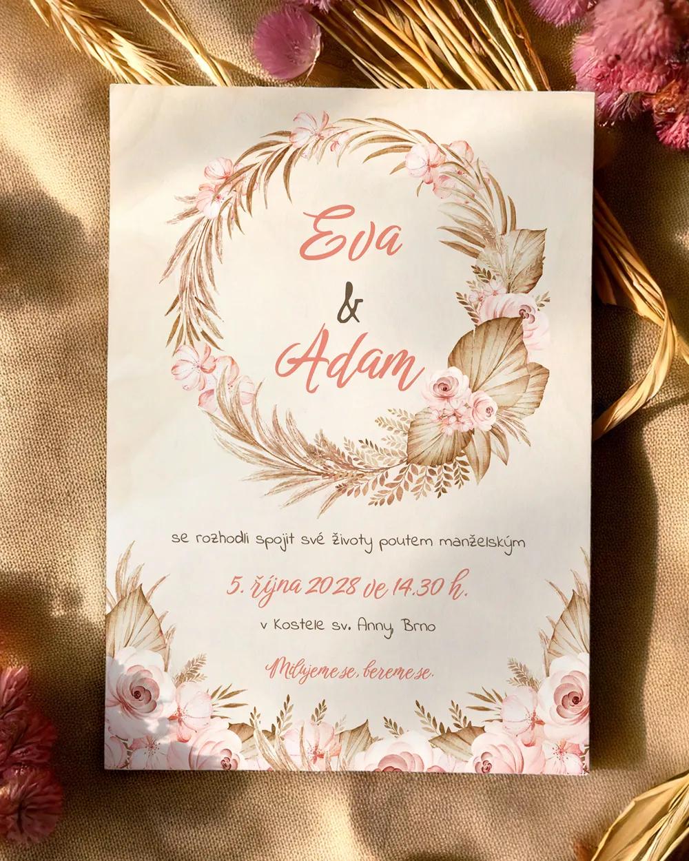 Svatební oznámení - Sušené květiny 01