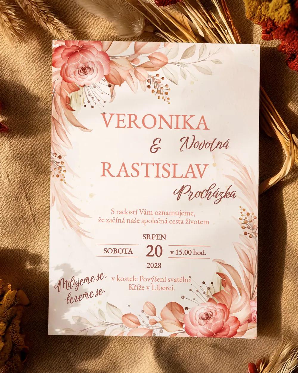 Svatební oznámení - Sušené květiny 02