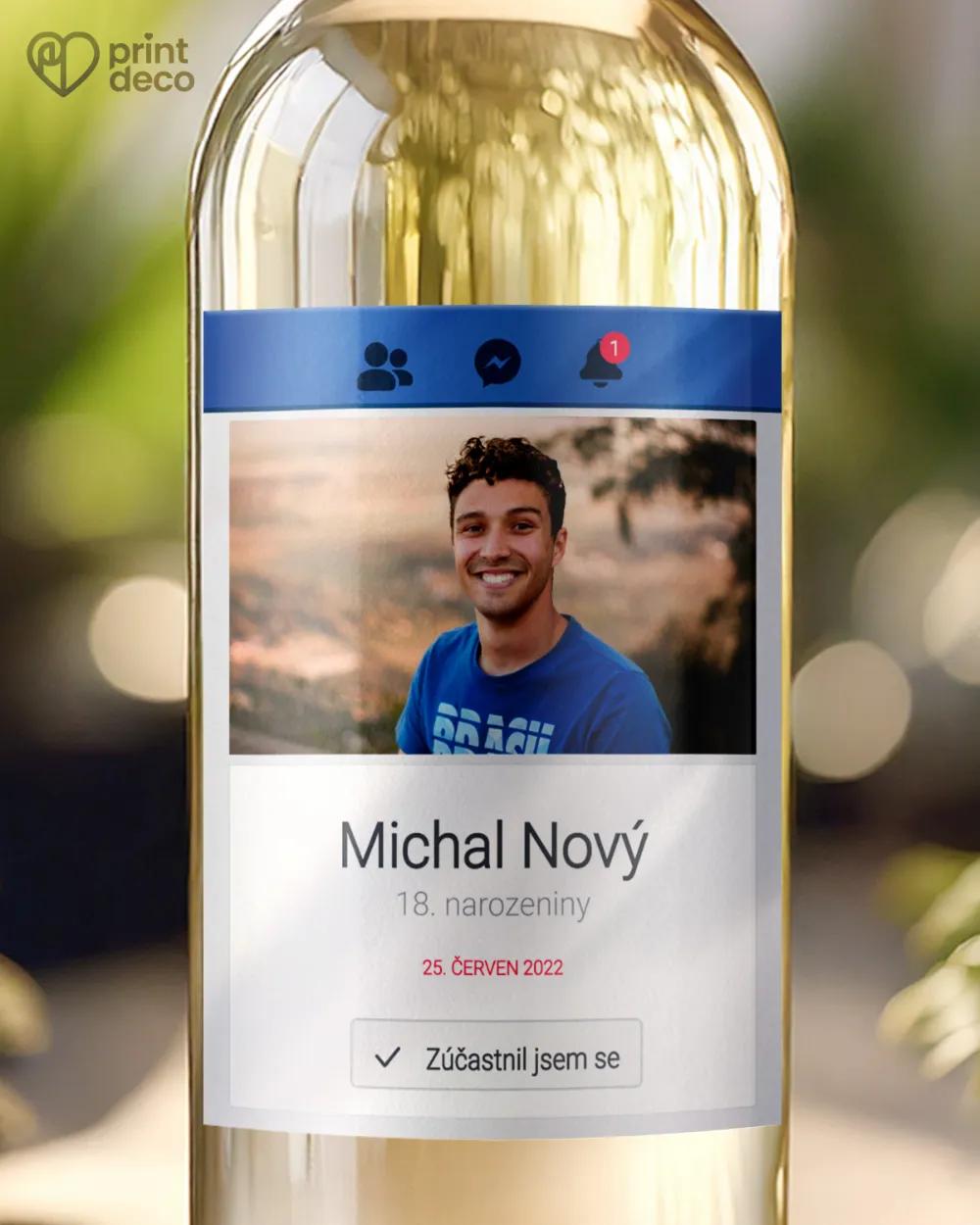 Etikety na láhve Facebook Event