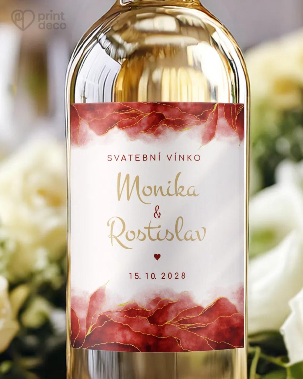 Svatební etikety – Abstrakt IV. Bordó