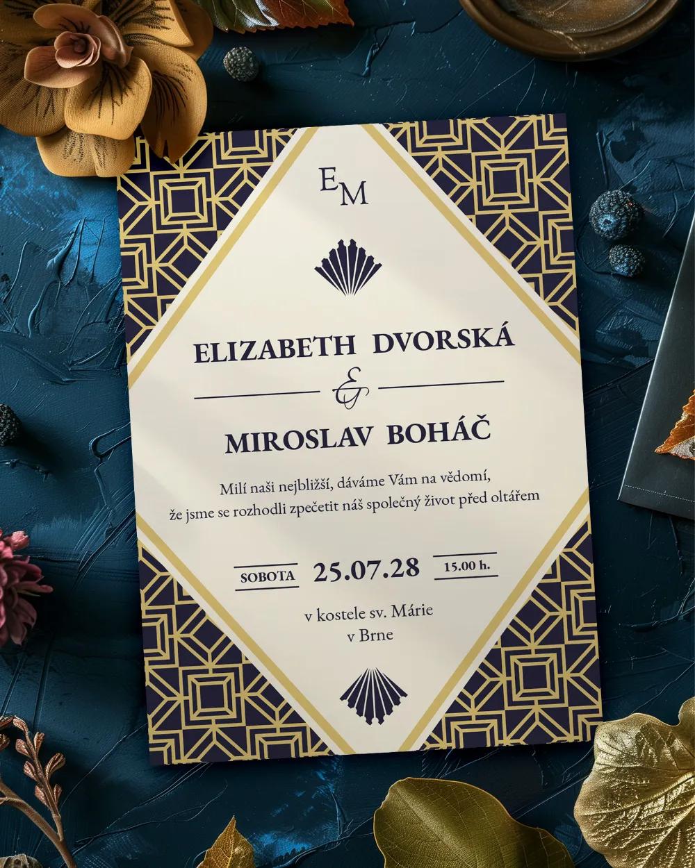 Svadobní ozámení Art Deco II.