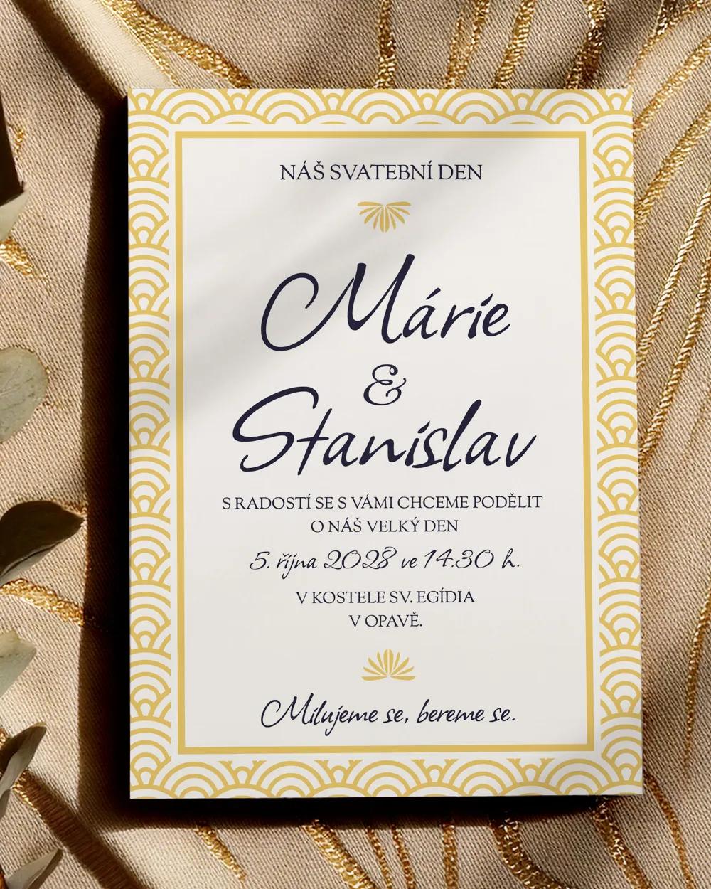 Svadobní ozámení Art Deco III.