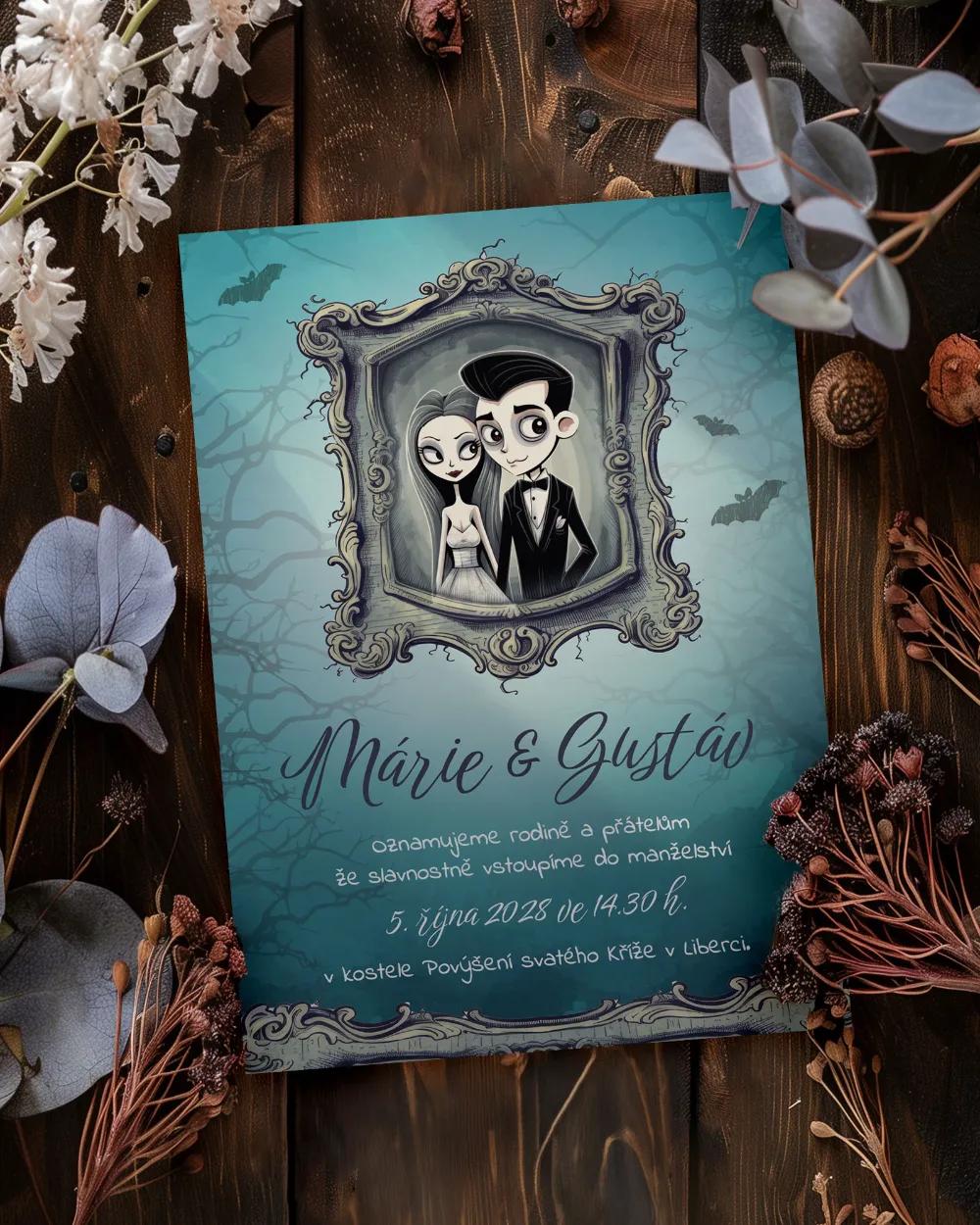 Svatební oznámení - The Addams Family