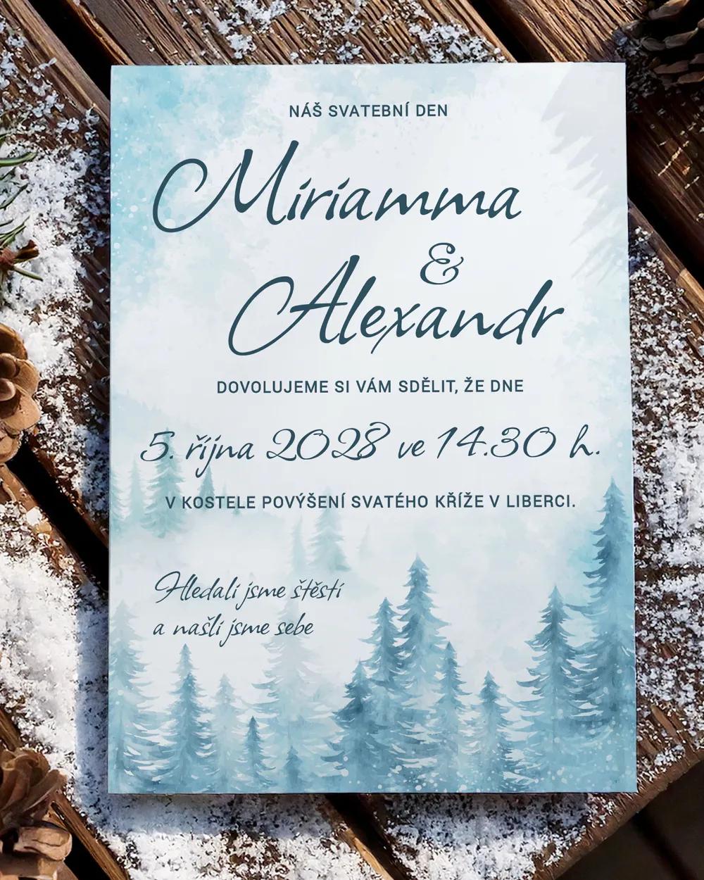 Svatební oznámení - Zimní krajina 01