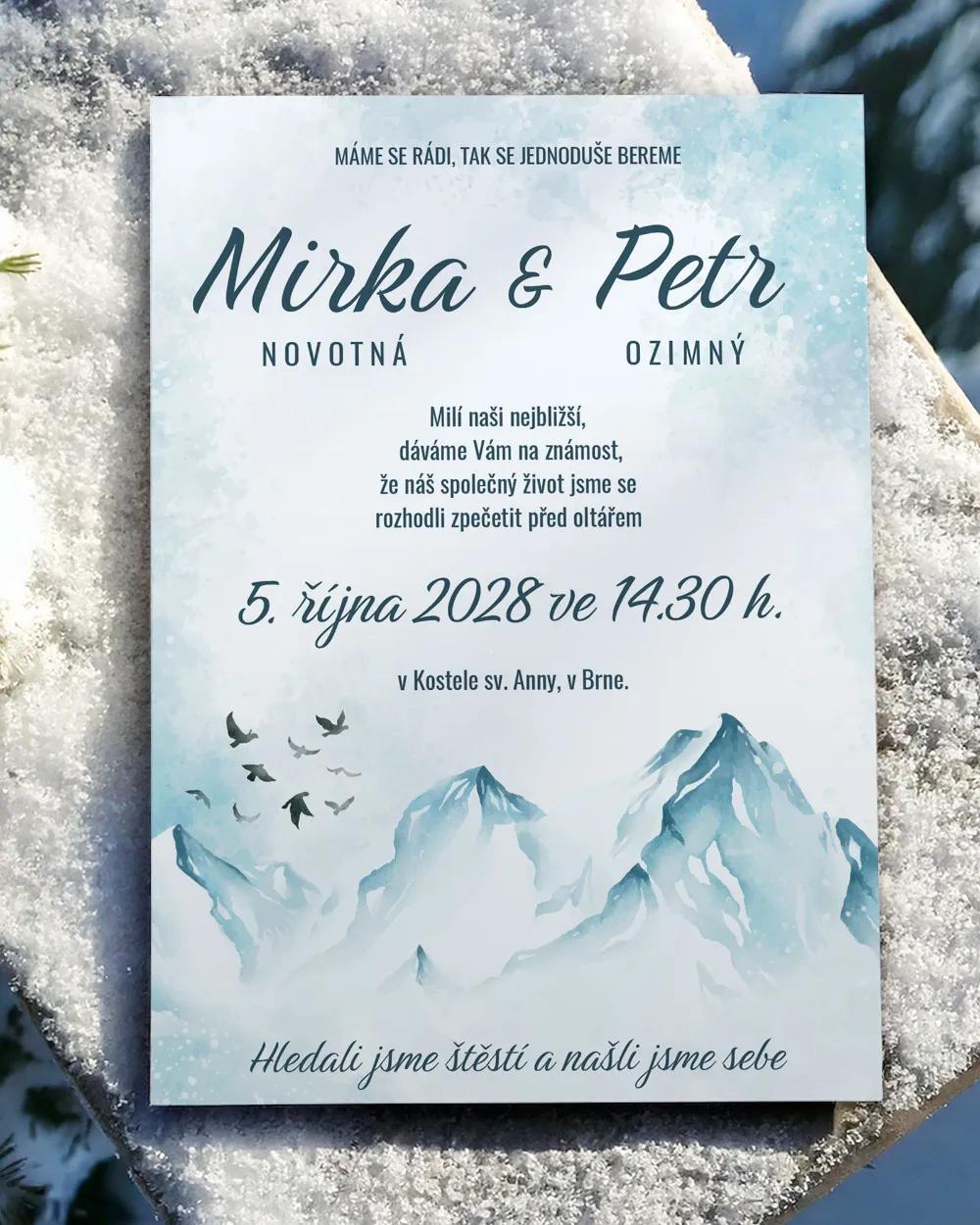 Svatební oznámení - Zimní krajina 02