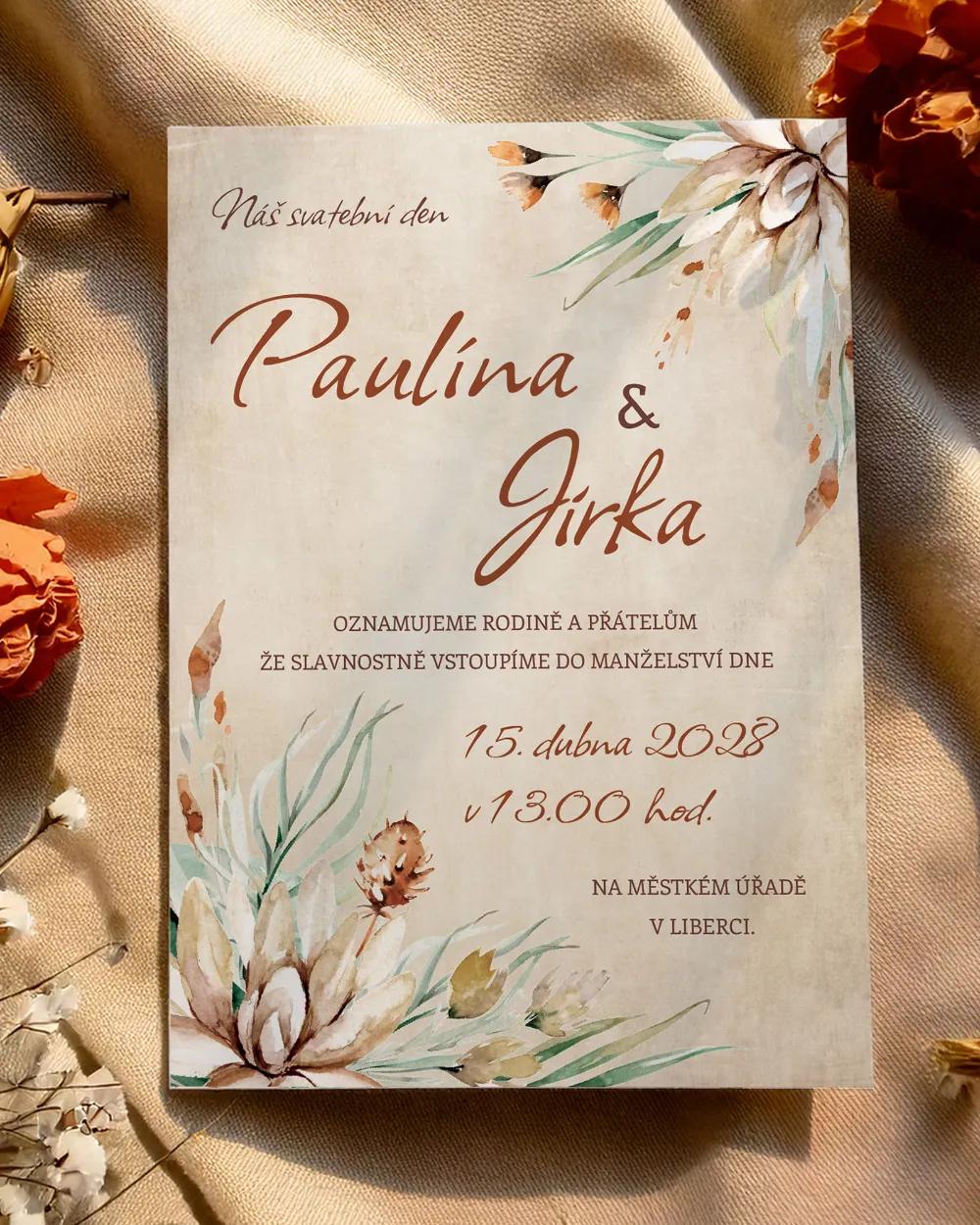 Svatební oznámení - Savana 02