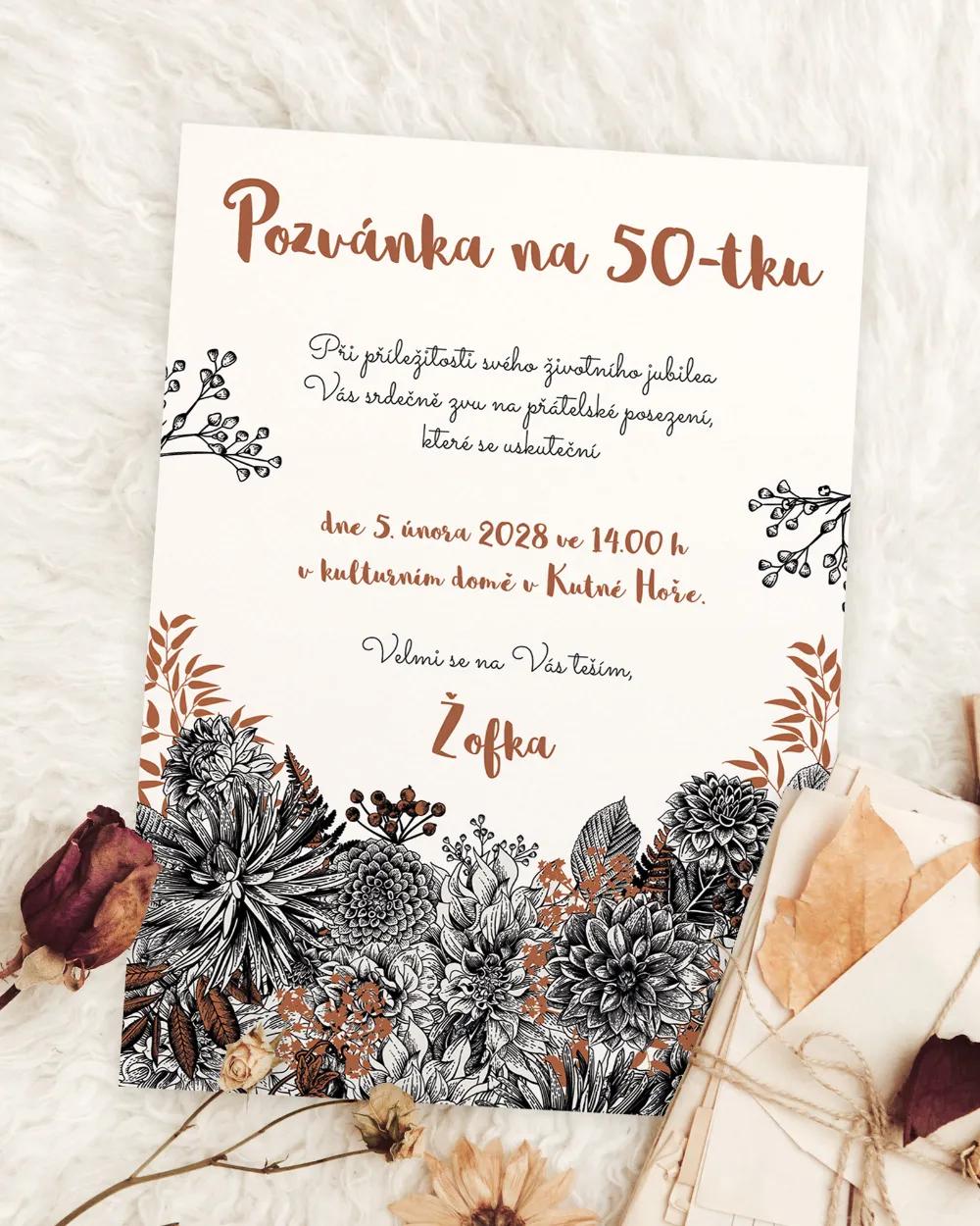 Pozvánka na narozeniny Polní květiny 03