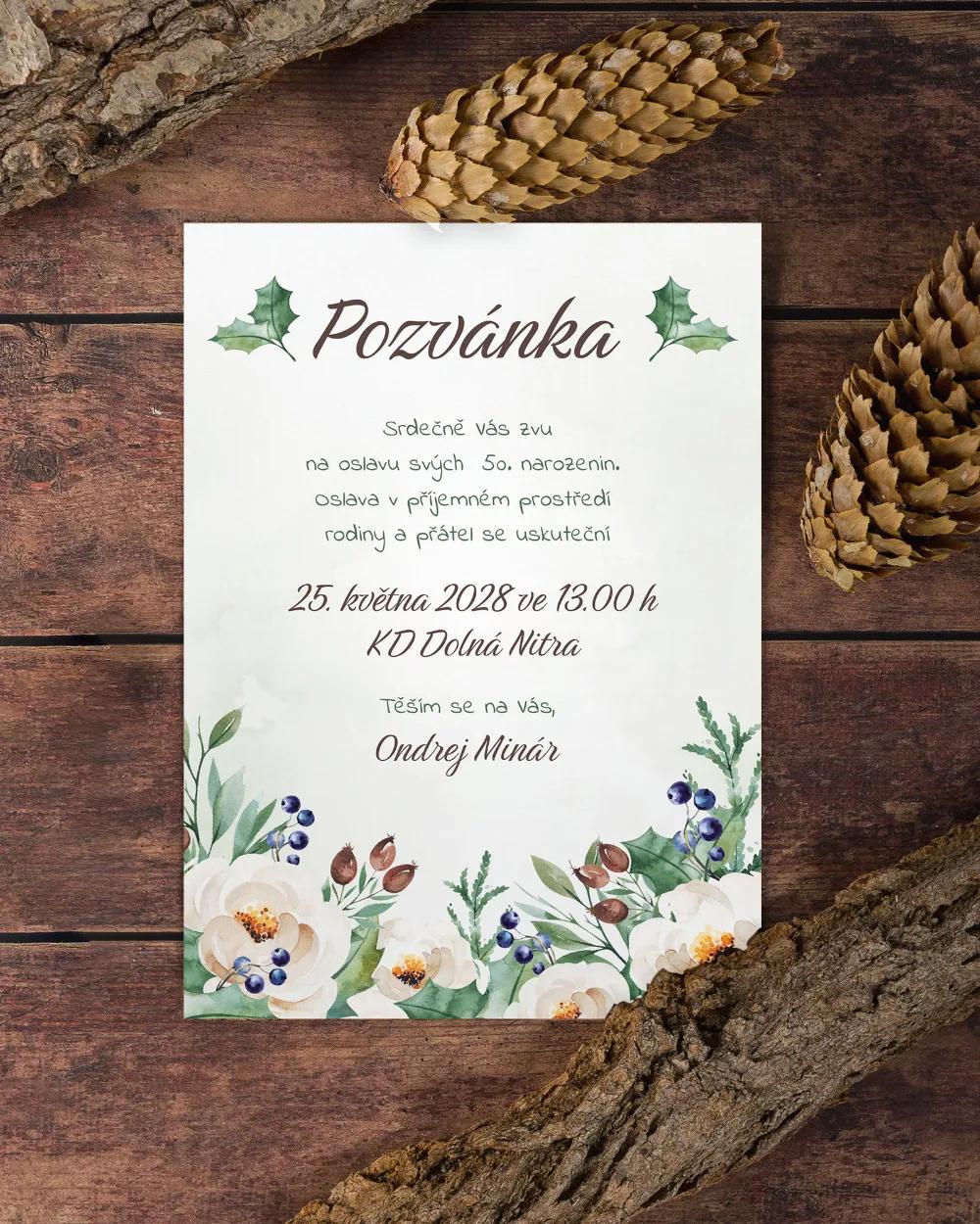 Pozvánka na narozeniny Lesní plody