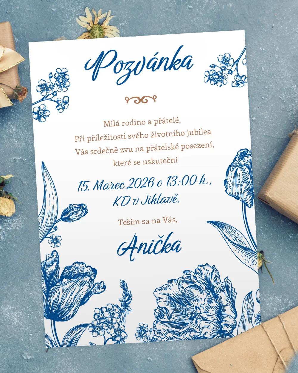 Pozvánka na narozeniny Polní květiny 06